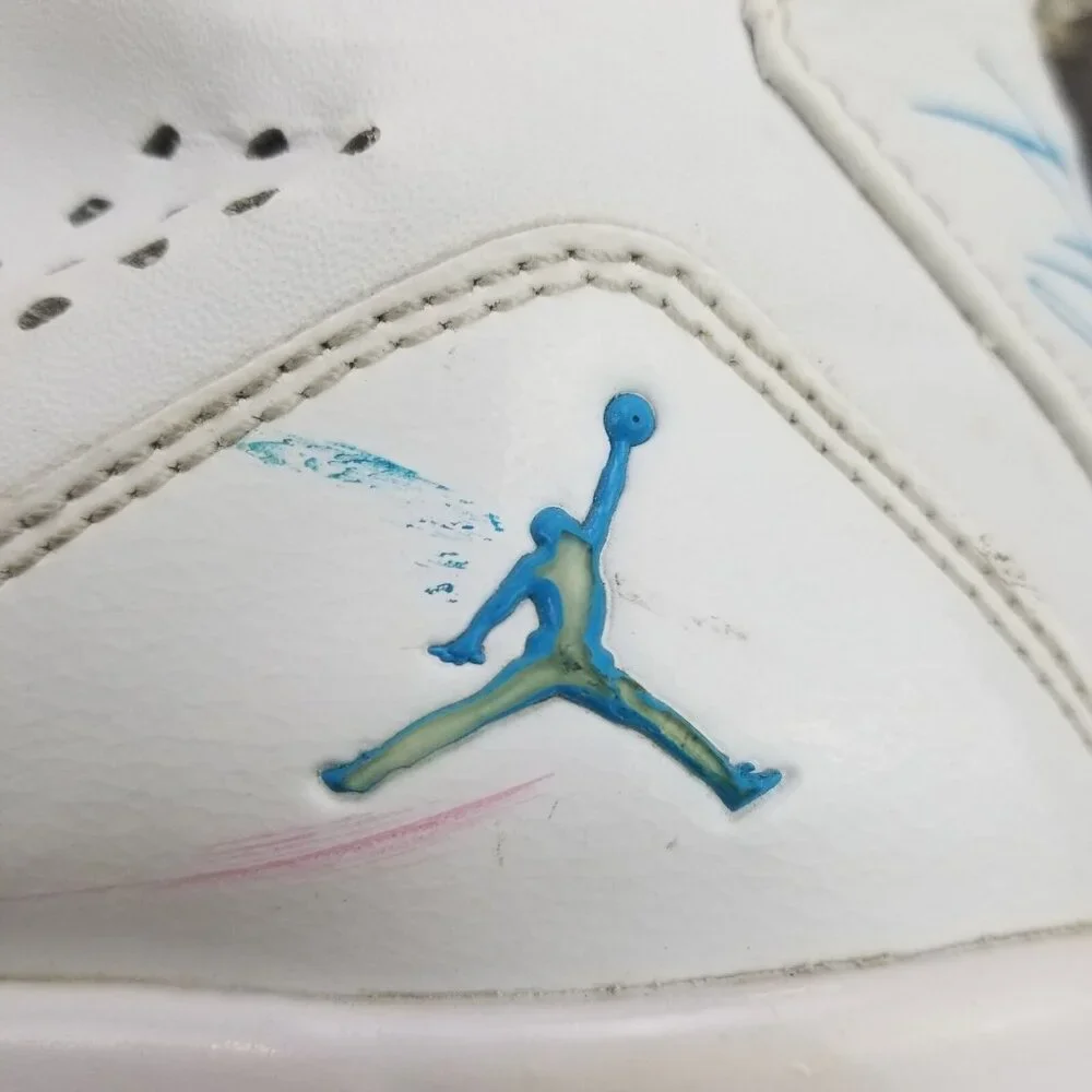 ✅Nike Jordan Flight SC-3 White Powder Blue Youth 6.5Y Athletic Basketball Shoes - Picture 9 of 12